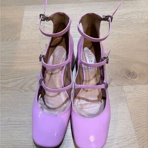 Pretty  Patent Triple-Strap Mary Jane Flats